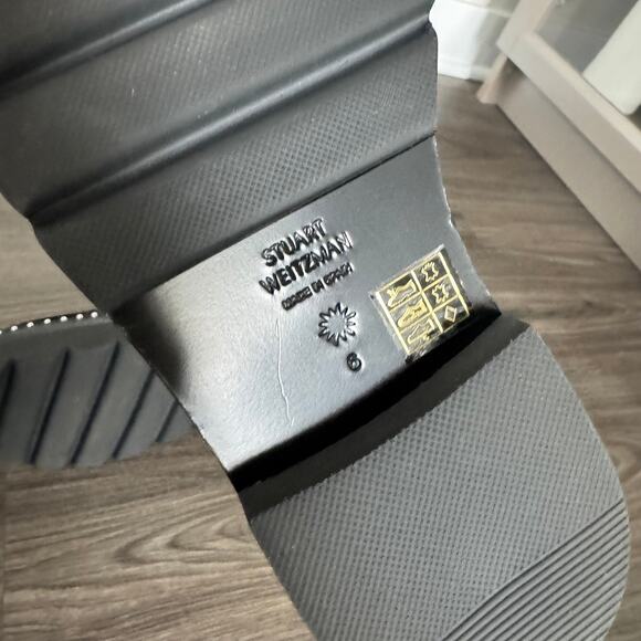 Stuart Weitzman Parker Lift Black Patent Leather Mini Pearl Loafers 36 NEW Shoe - Picture 8 of 8